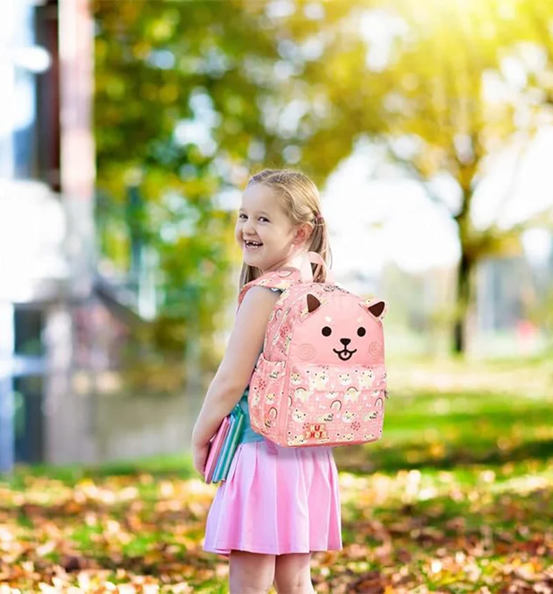 صن إيت Preschool Toddler Kids Backpack Small 3D Cartoon Dinosaur Lunch Daycare School Bookbag Animal Travel Bags  For 2-5 Years old, SE90074, Pink